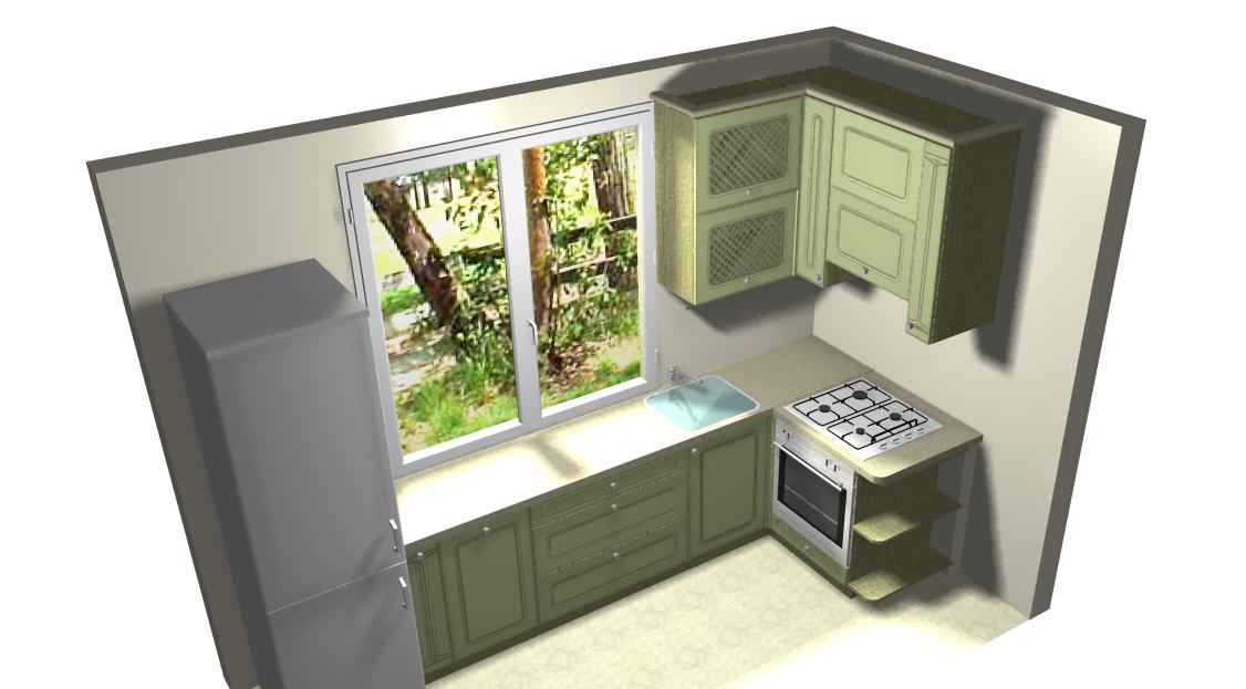 Дизайн Кухни С Холодильником Под Окном