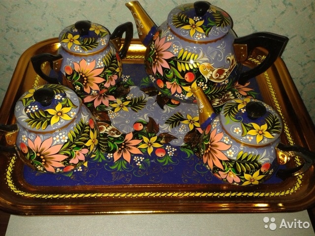 Кофейно-чайный набор с художественной росписью— фотография №1