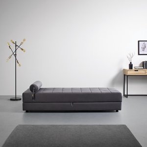 Daybed in dunkelgrau inkl. Stauraum 'Christiano' - Dunkelgrau/Schwarz, MODERN, Holz/Textil (81/41/195cm) - Bessagi Home