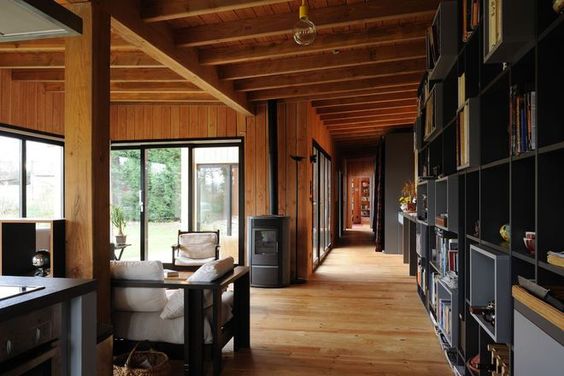 Une maison toute en bois par Barrès-Coquet Architectes (l'intérieur)