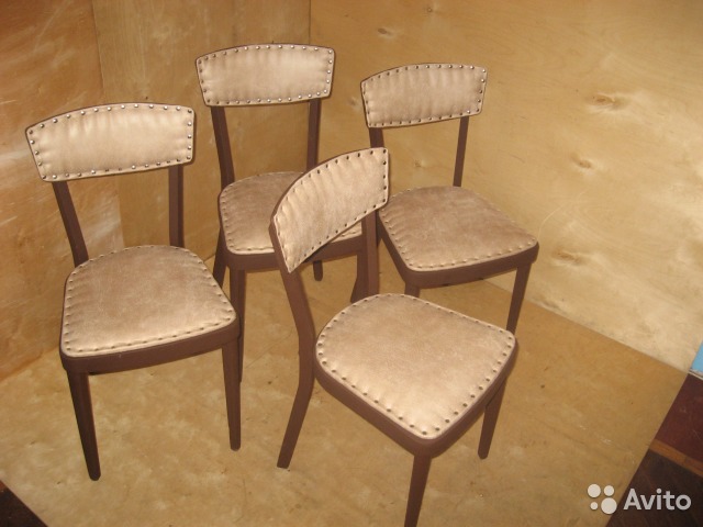 Стул стулья деревянные новый верх-экозамша 4шт— фотография №1