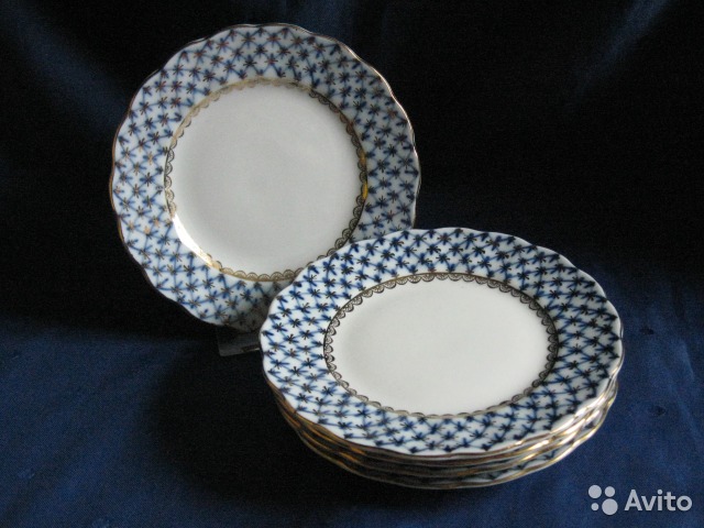 Десертные тарелки лфз кобальтовая сетка— фотография №1
