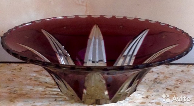 Набор из цветного стекла - ваза и салатница— фотография №2