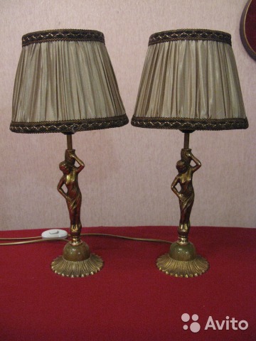 Настольная лампа "Бельгия" латунь (пара) Редкие— фотография №1