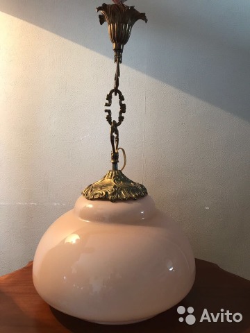 Светильник потолочный стекло и бронза— фотография №2