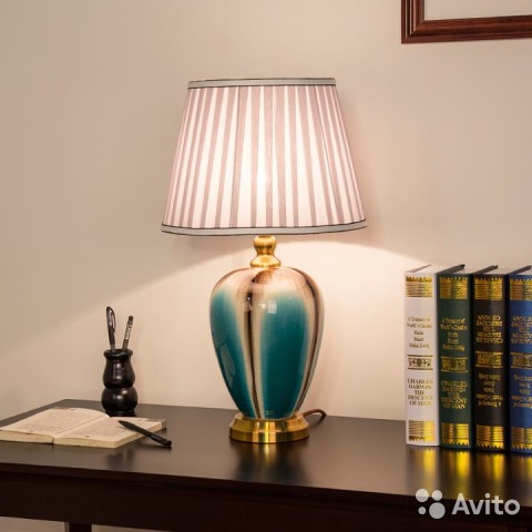 Настольная прикроватная лампа керамическая, новая— фотография №3
