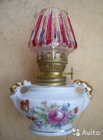 Маленькая керосиновая лампа, фарфор, made in Japan— фотография №1