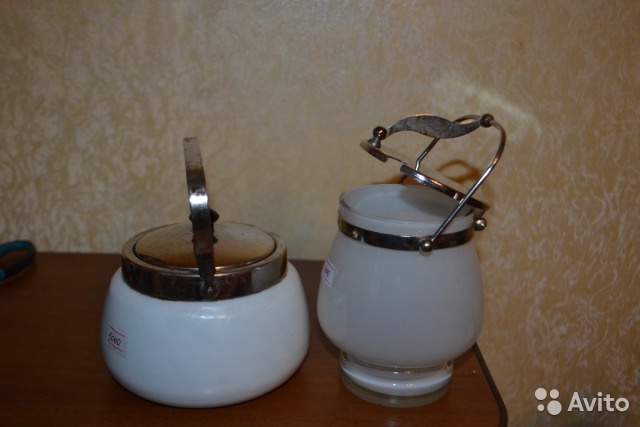 Сахарницы СССР, молочное стекло,лфз фарфор— фотография №2