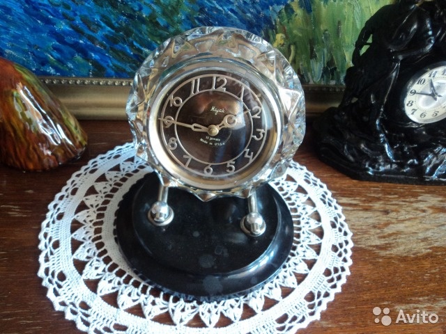 Настольные хрустальные часы Маяк СССР экспорт— фотография №5