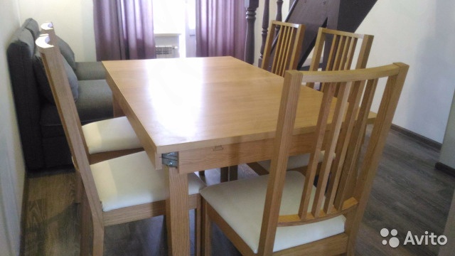 Обеденный стол и 5 стульев икеа— фотография №1