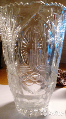Хрустальная олимпийская ваза 1980 год— фотография №1
