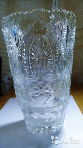 Хрустальная олимпийская ваза 1980 год— фотография №2