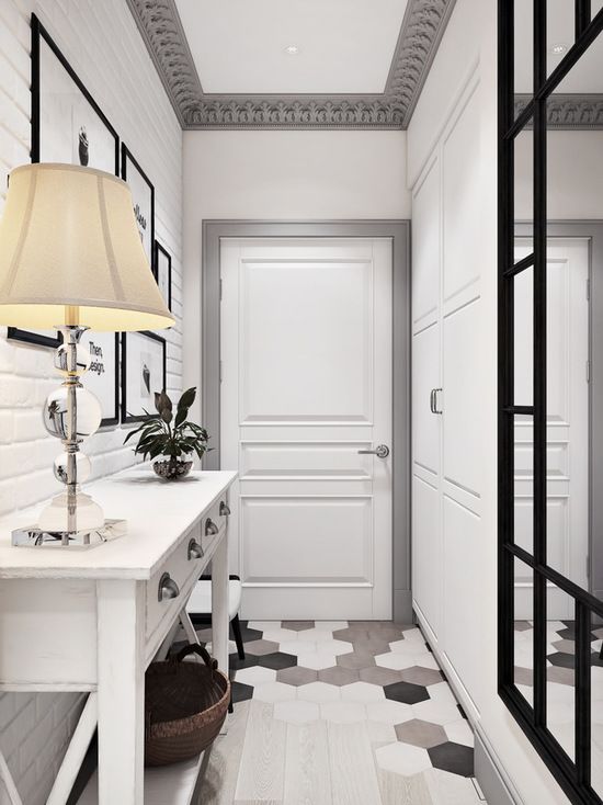 Love the tiles & monochromatic feeling on this entrance