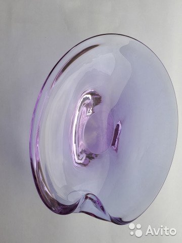 Ваза цветное стекло александритовое лзхс Чехослова— фотография №2