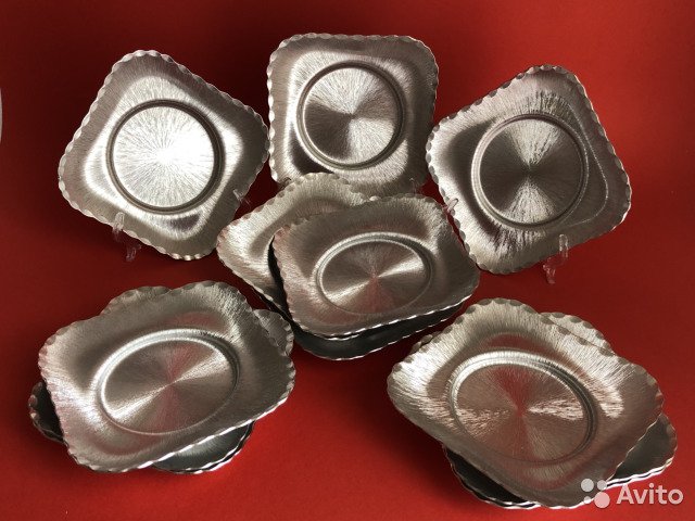 Десертные тарелки серебрение— фотография №1