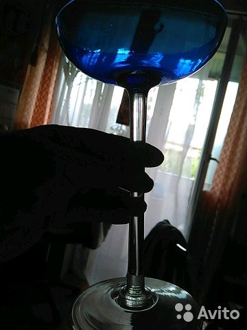 Вазочка синяя стекло на длинной ножке, варенье, ко— фотография №6