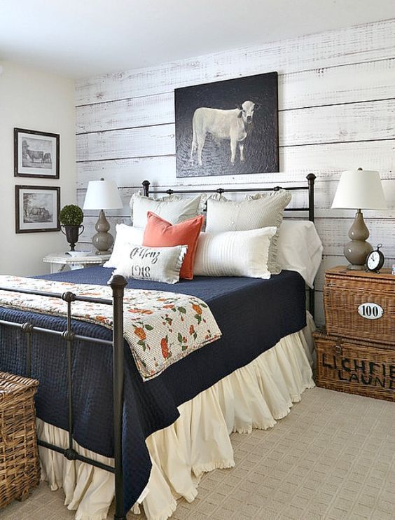 Farmhouse style guest room filled with a mix of new and old and whimsy #rustic_farmhouse_style