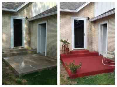 Painted concrete porch (before and after)