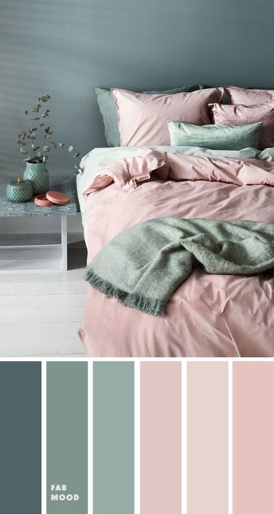 green sage mauve pink bedroom color scheme, bedroom color ideas #color #colorpalette #sage #grey #sagemauve #bedroom bedroom color scheme