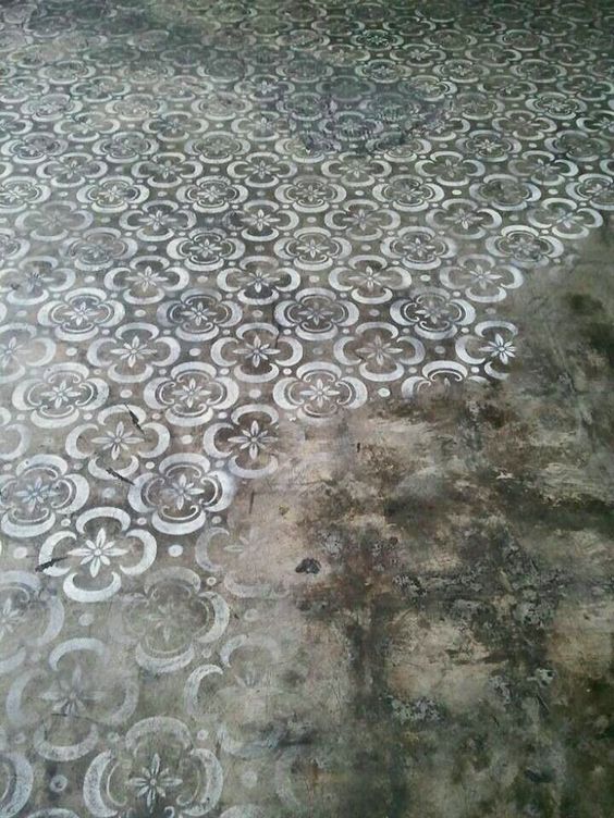 Silver or gray stencil an old cement floor or porch! I LOVE it!!!