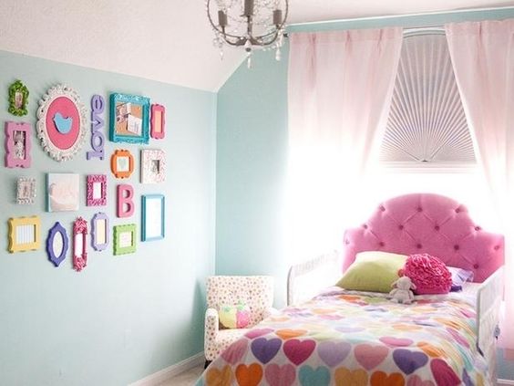 Mix bright colors for a kid's bedroom | 32 Creative Gallery Wall Ideas To Transform Any Room