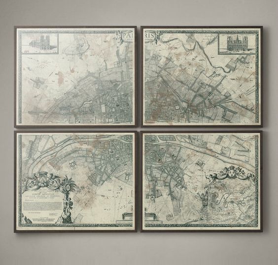 1672 Plan de Paris Four-Panel Map. Available in our shop in multiple sizes! Check us out.