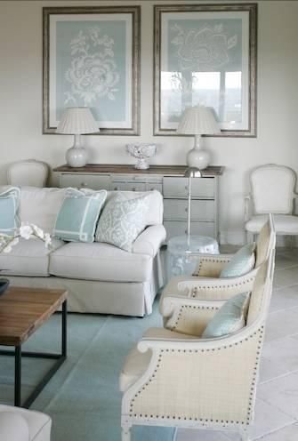 soothing palate. I love that a few different pillows and new art would give this room a whole new feel
