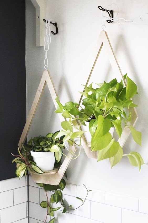DIY diamond hanging planter