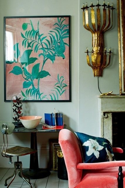 Coral and Aqua Colour Scheme - Living Room Design Ideas & Pictures (houseandgarden.co.uk)