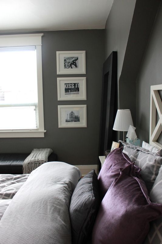 Adding purple to our asphalt grey bedroom - Science of Married