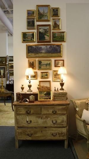 Gallery wall of beautiful French paintings by isrc