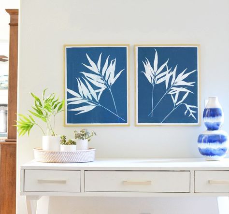 DIY Cyanotype Diptych Art