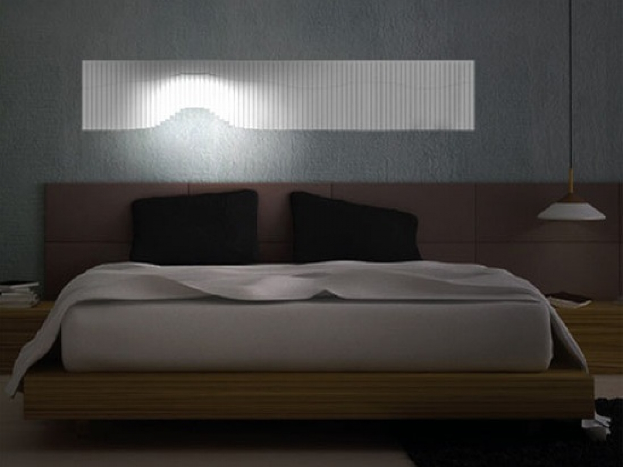 светильники встроенные в изголовье кровати