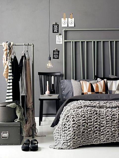 Making A Statement In Your Bedroom: 25 Edgy Industrial Beds | DigsDigs - love the brick wall