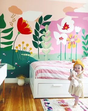 798 Likes, 129 Comments - Audrey | Design+life In Color (@thislittlestreet) on Instagram: â tadaaaaaaaaaaaa  The mural is finished in Freia and Penelope's room  #thislittlemuralâ¦â