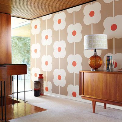 Orla Kiely | UK | House | Wallpaper | Giant Abacus Flower Wallpaper (0WALABF501) | Mink