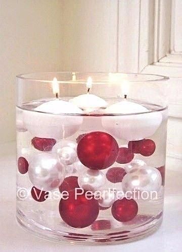 The red pearls and white gems float in clear water gels for awe inspiring centerpieces. Great for weddings, birthday parties, graduations and more!