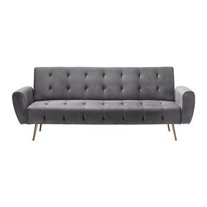 Sofa mit Schlaffunktion in Grau 'Megan' - Grau/Kupferfarben, MODERN, Holz/Textil (209/83/83cm) - Bessagi Home