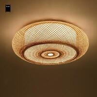 Bamboo Wicker Rattan Lantern Shade Ceiling Light Fixture Asian Art Pendant Lamp