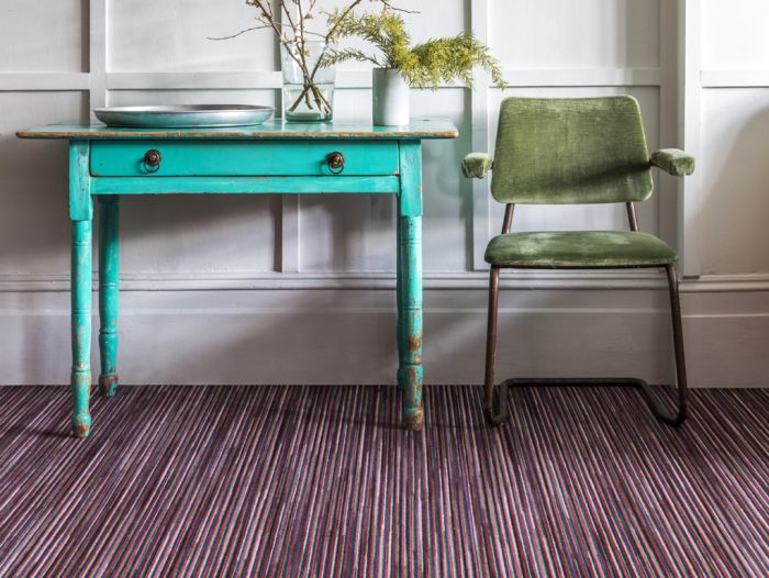 Wool Iconic Stripe Cassidy colourful patterned carpet