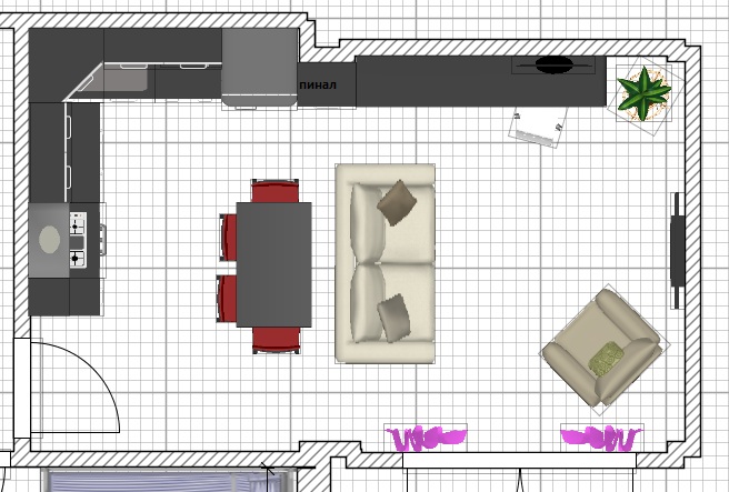 Кухня гостиная 5 на 4 планировка