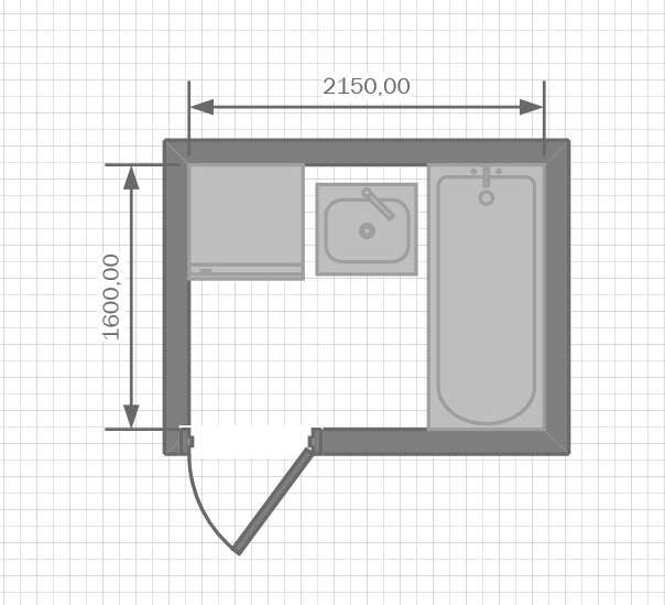 Планировка туалета 2х2