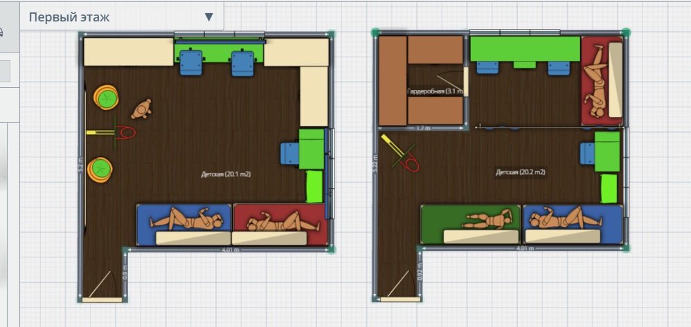 План детской комнаты. Планировка детской комнаты для двоих план.