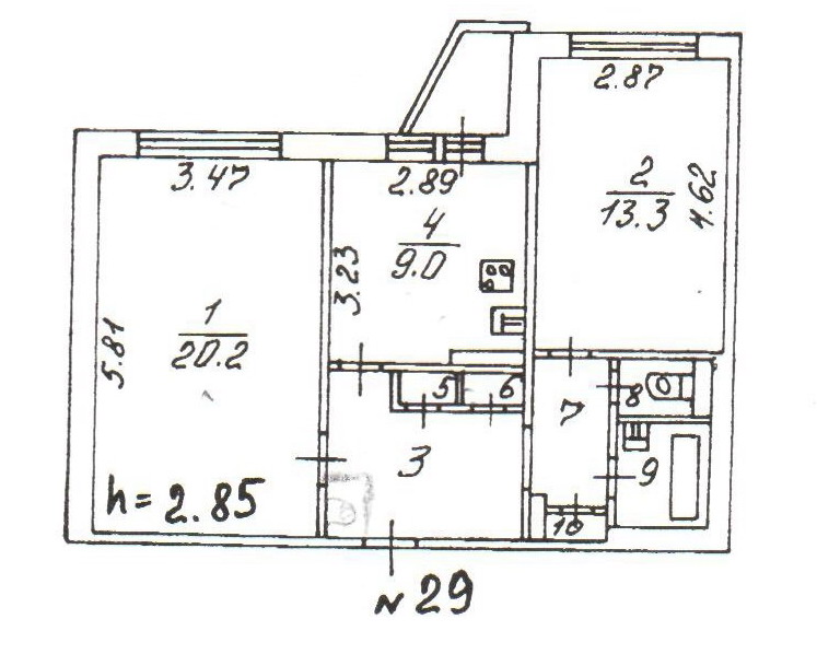 План квартиры 93 серия