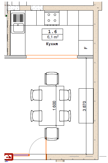 План кухни 3 на 3