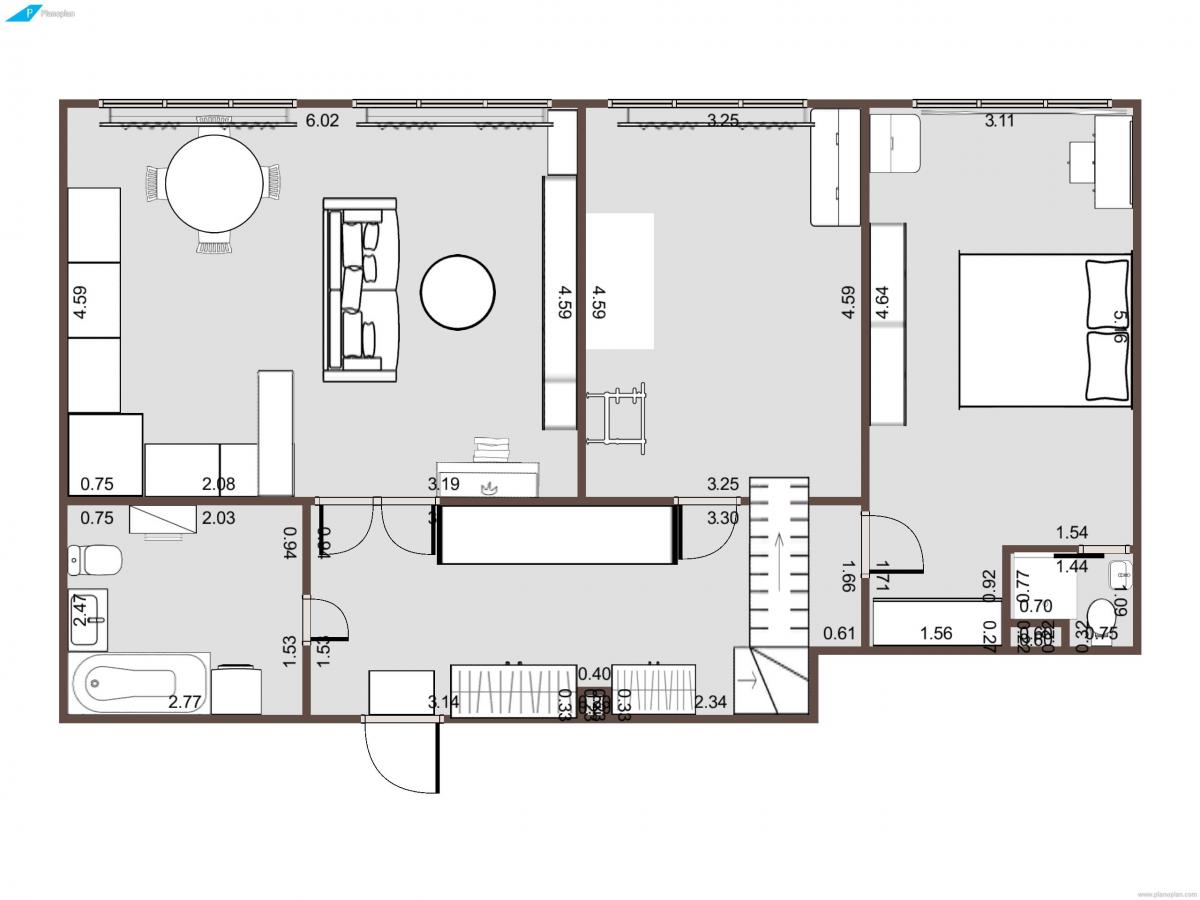 планировка квартиры 80 кв м 3 комнаты