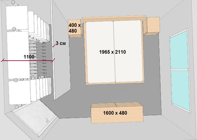 Гардеробная комната в спальне планировка с размерами фото