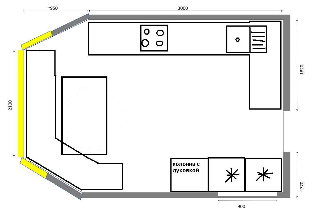 Чертеж кухни икеа метод