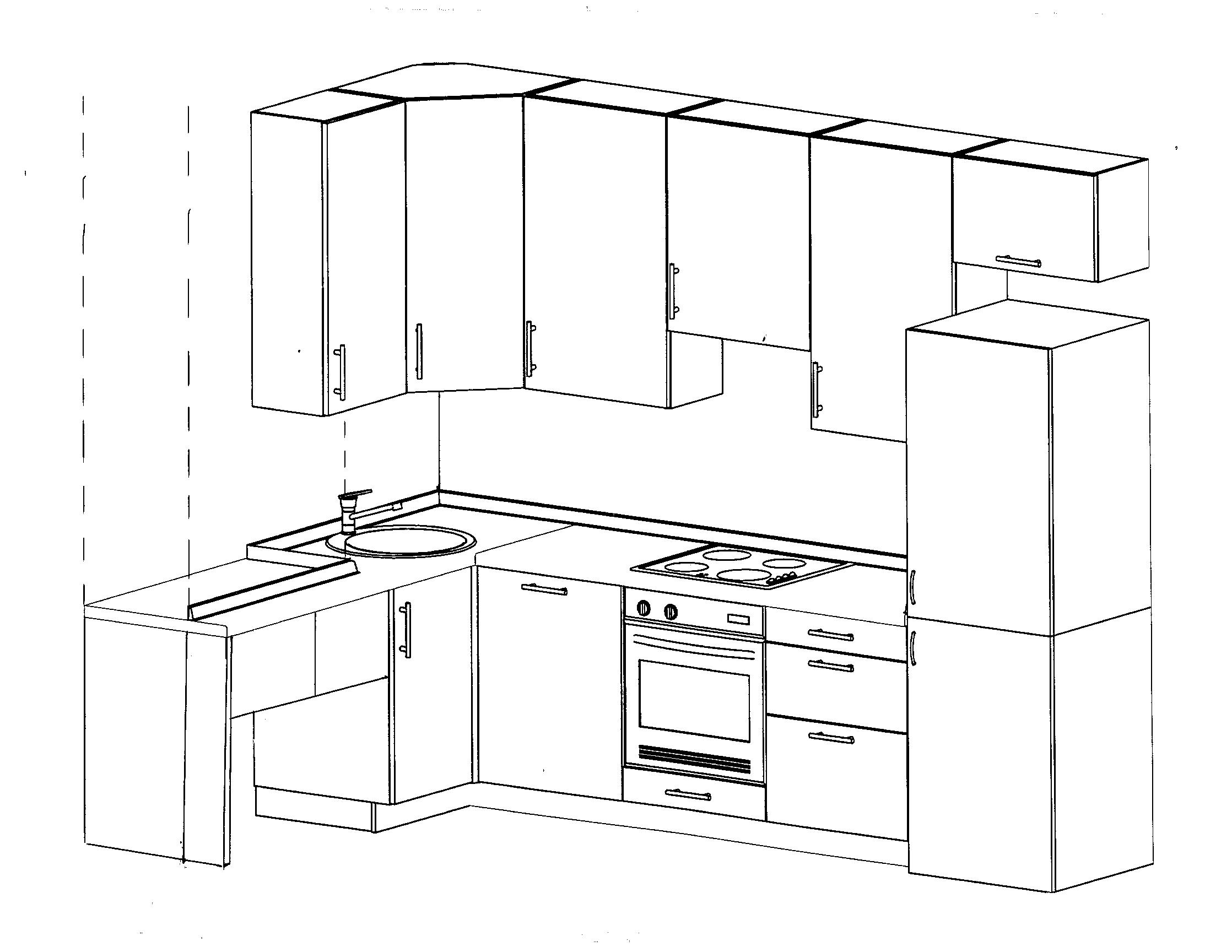 Кухня в проекции рисунок