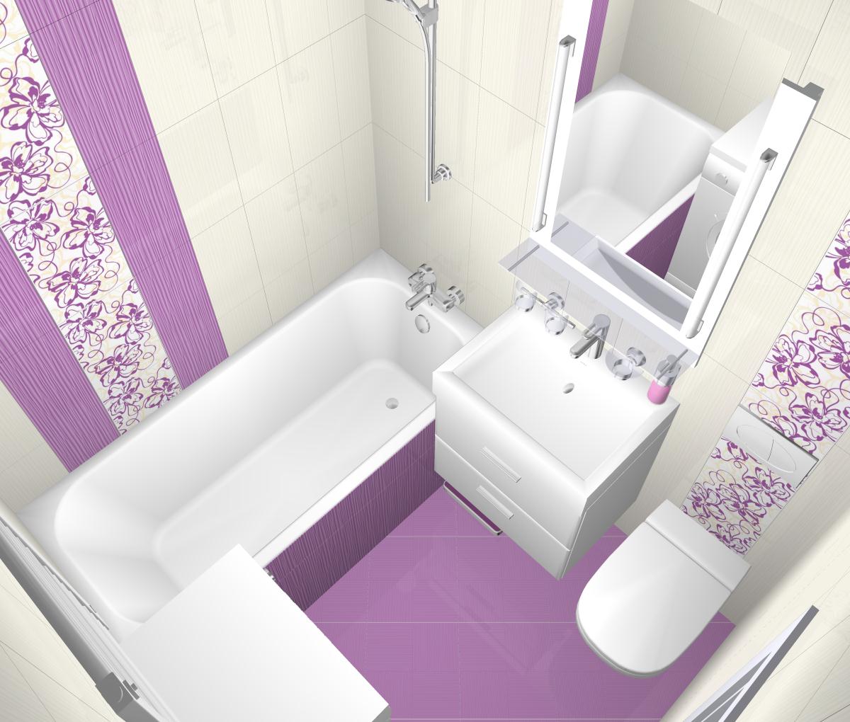 Ванная комната маленькая фиолетовая